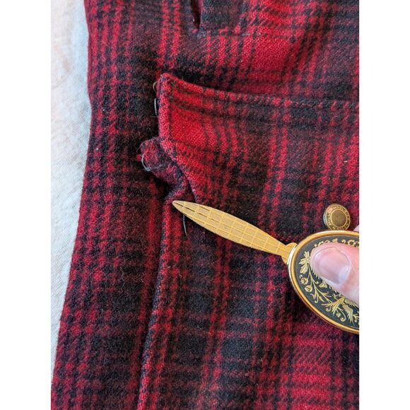 Woolrich Vintage 60s Heavy Wool Hunting Mackinaw Buffalo Check Jacket Patches 42 - Picture 13 of 16